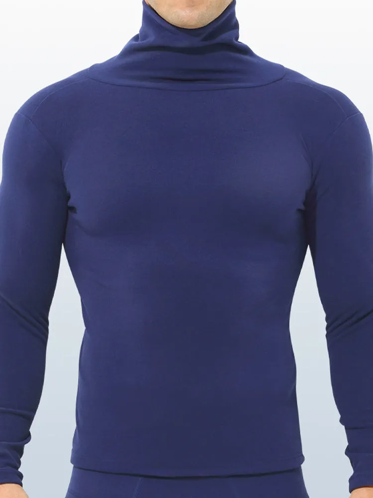 Men's Mid-high Collar Warm Cold-proof Long-sleeved Bottoming Shirt