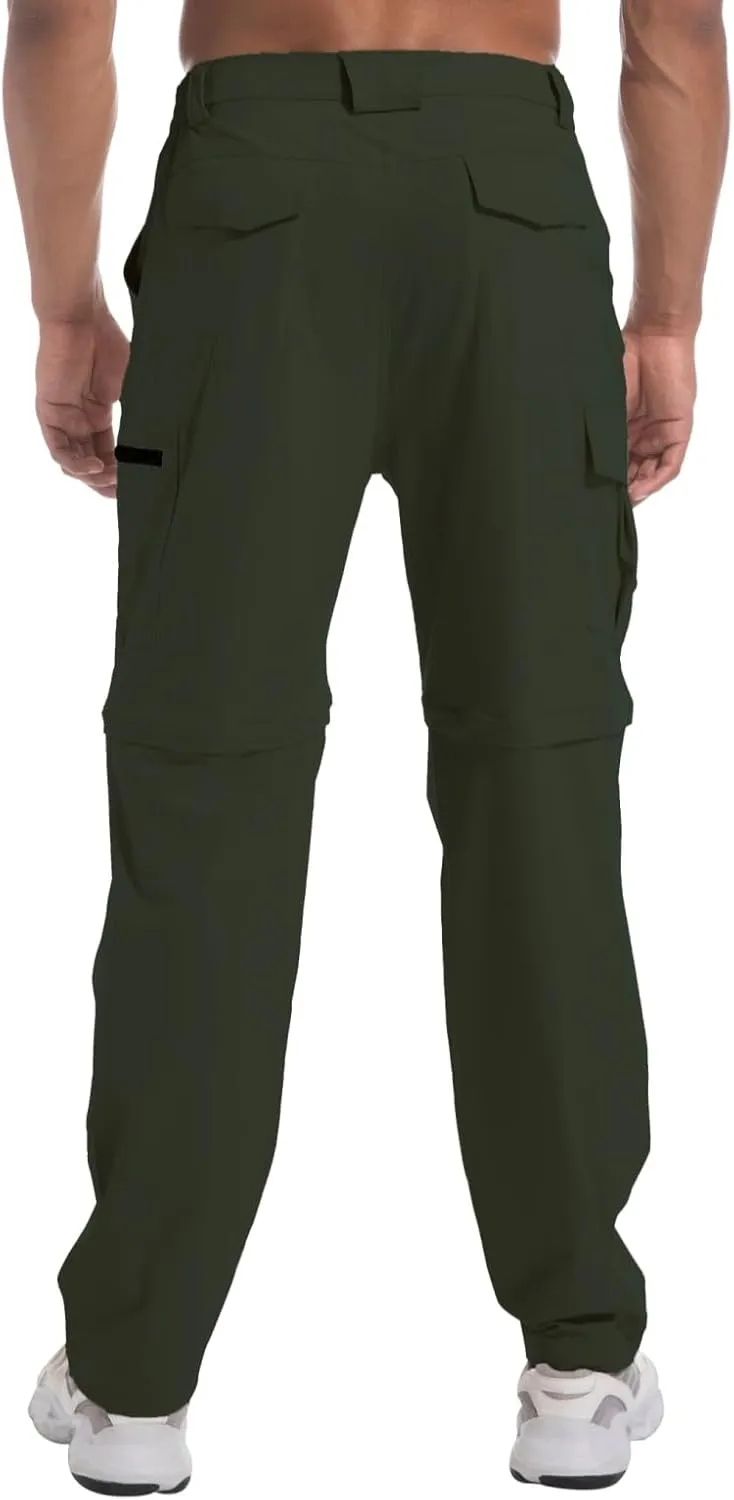 Mens Outdoor Hiking Pants Convertible Lightweight Water Resistant Quick Dry Zip Off Fishing Travel Camping Tactical Pants