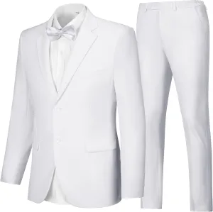Mens Suits Slim Fit Prom Homecoming Suit for Men Wedding Business Tux Outfit 2 Piece Suit Jacket Blazer Pants Set