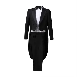 Mens Tuxedo Jacket Tails Slim Fit Tailcoat Solid Dress Coat Swallowtail Dinner Party Wedding Blazer Suit Jacket