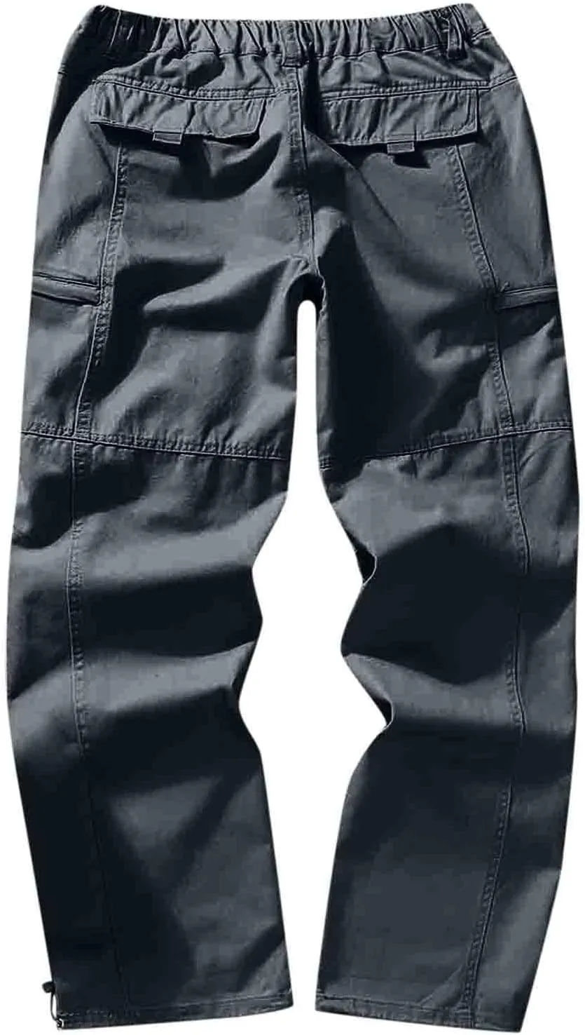 Mens Workout Cargo Sweatpants Casual Cargo Pants Loose Fit Jogger Sweatpants Tactical Work Pants Multi Pocket Outdoor