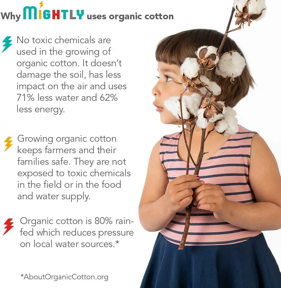 Mightly Girls' Cartwheel Shorts | 95% Soft Organic Cotton with a Touch of Stretch, Basic Undershorts for Kids, Pack of 3
