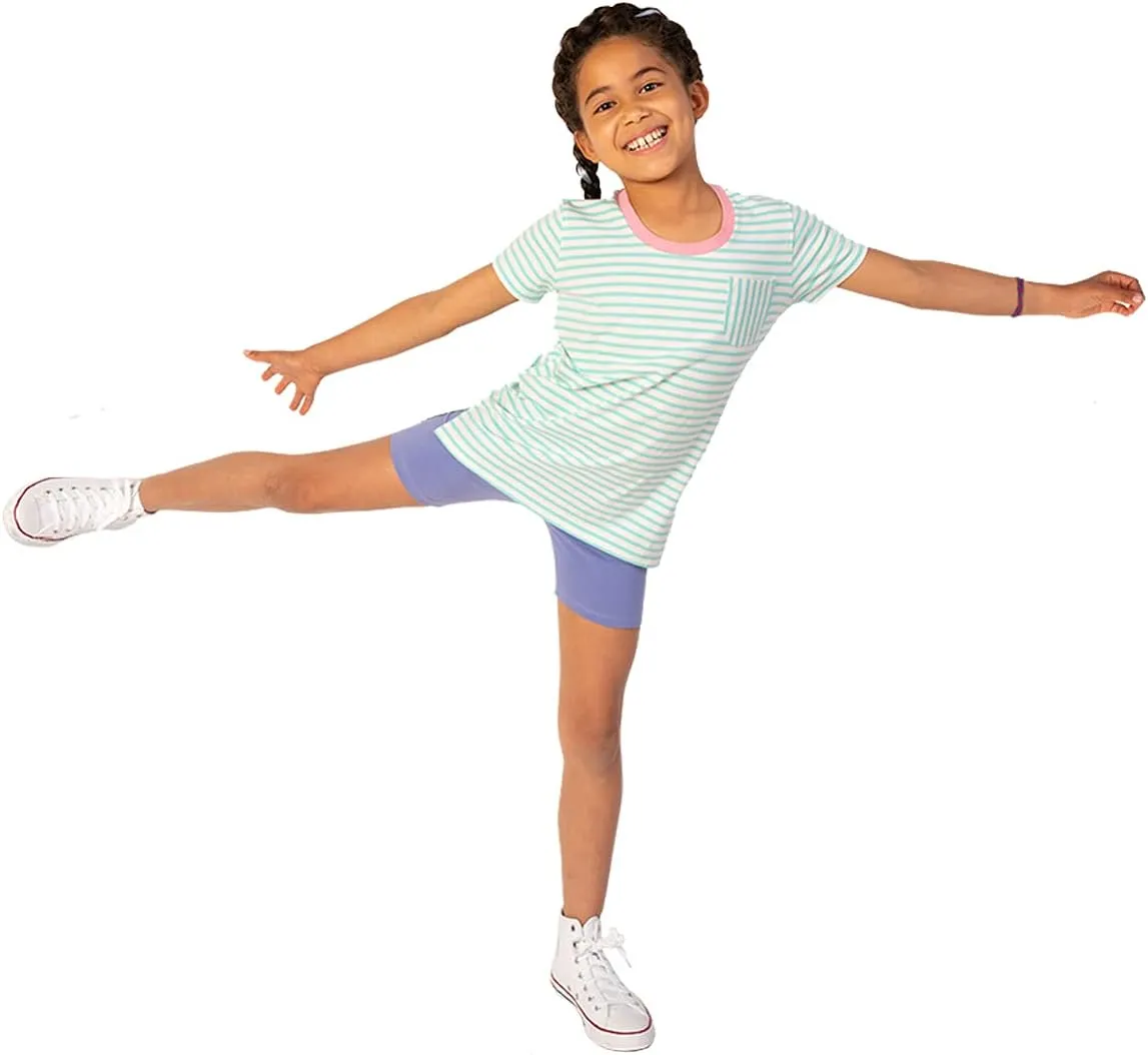 Mightly Girls' Cartwheel Shorts | 95% Soft Organic Cotton with a Touch of Stretch, Basic Undershorts for Kids, Pack of 3