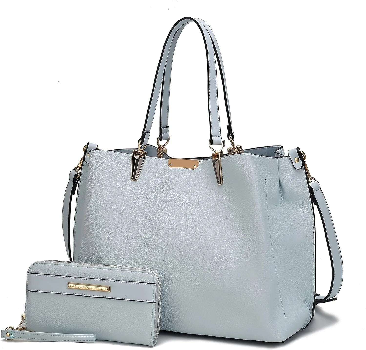 MKF Collection Tote Bag set for Womens, Handbag Wristlet Wallet, Vegan Leather Top-Handle Tote Purse