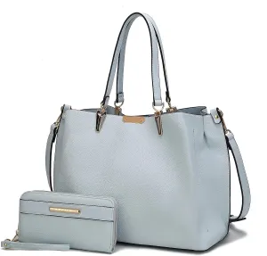 MKF Collection Tote Bag set for Womens, Handbag Wristlet Wallet, Vegan Leather Top-Handle Tote Purse