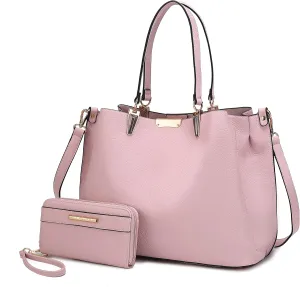 MKF Collection Tote Bag set for Womens, Handbag Wristlet Wallet, Vegan Leather Top-Handle Tote Purse