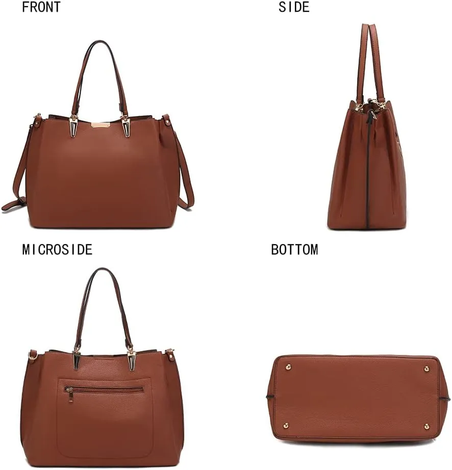MKF Collection Tote Bag set for Womens, Handbag Wristlet Wallet, Vegan Leather Top-Handle Tote Purse