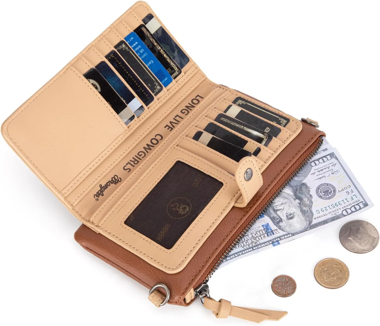 Montana West x Wrangler Crossbody Wallet Purse for Women Clutch Purse with Card Holder Wallet