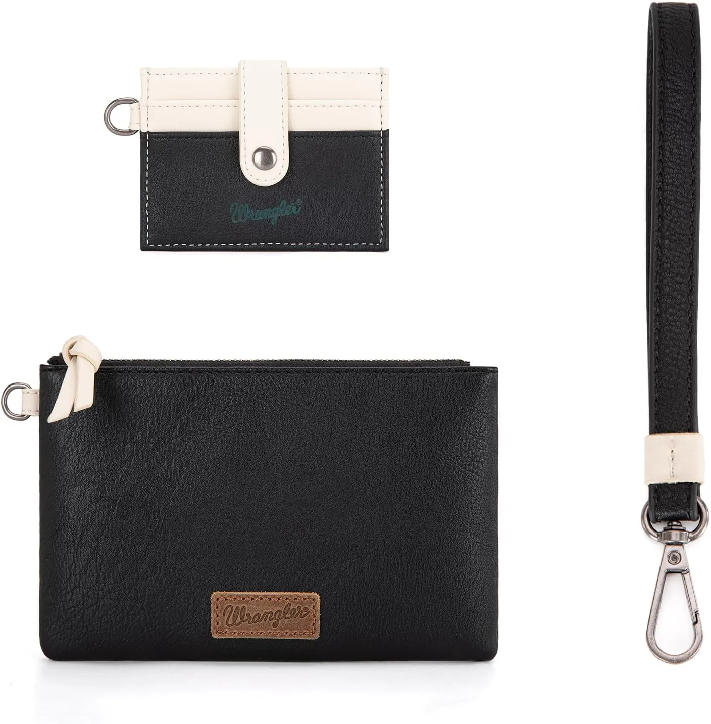 Montana West x Wrangler Keychain Wristlet Wallets for Women Detachable Dual Pouch Wristlet Portable Card Holder for Women