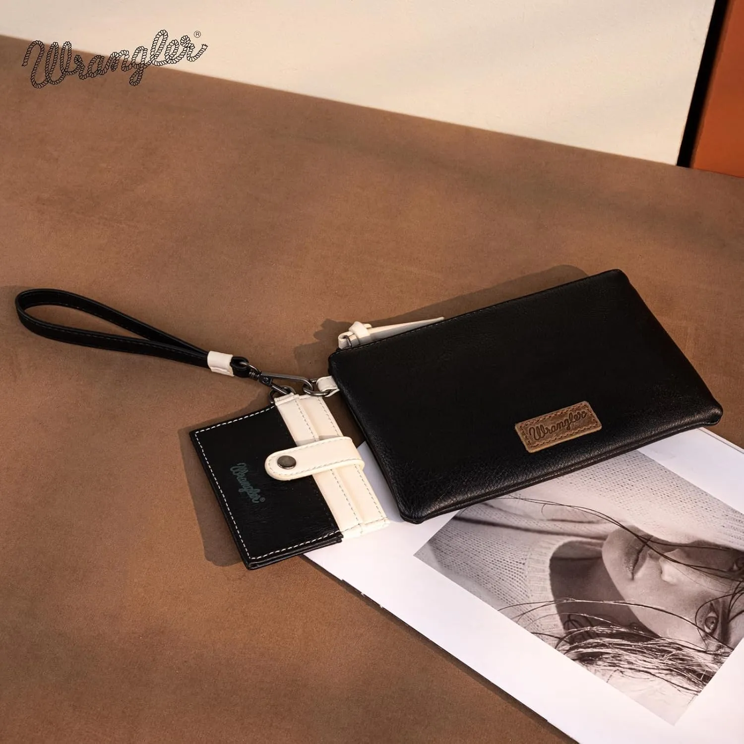 Montana West x Wrangler Keychain Wristlet Wallets for Women Detachable Dual Pouch Wristlet Portable Card Holder for Women