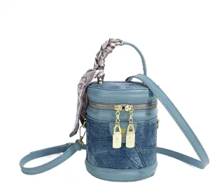 New Summer Colorblock Bucket Bag for Women,Fashion Colorblock Bucket Bag Casual,Colorblock Bucket Bag for Women,Large Capacity, can Hold Mobile Phones(Blue)