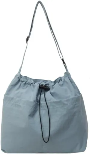 Nylon Bucket Bag for Women Lightweight Large Capacity Shoulder or Crossbody Purse with Adjustable Strap for Daily Casual Use