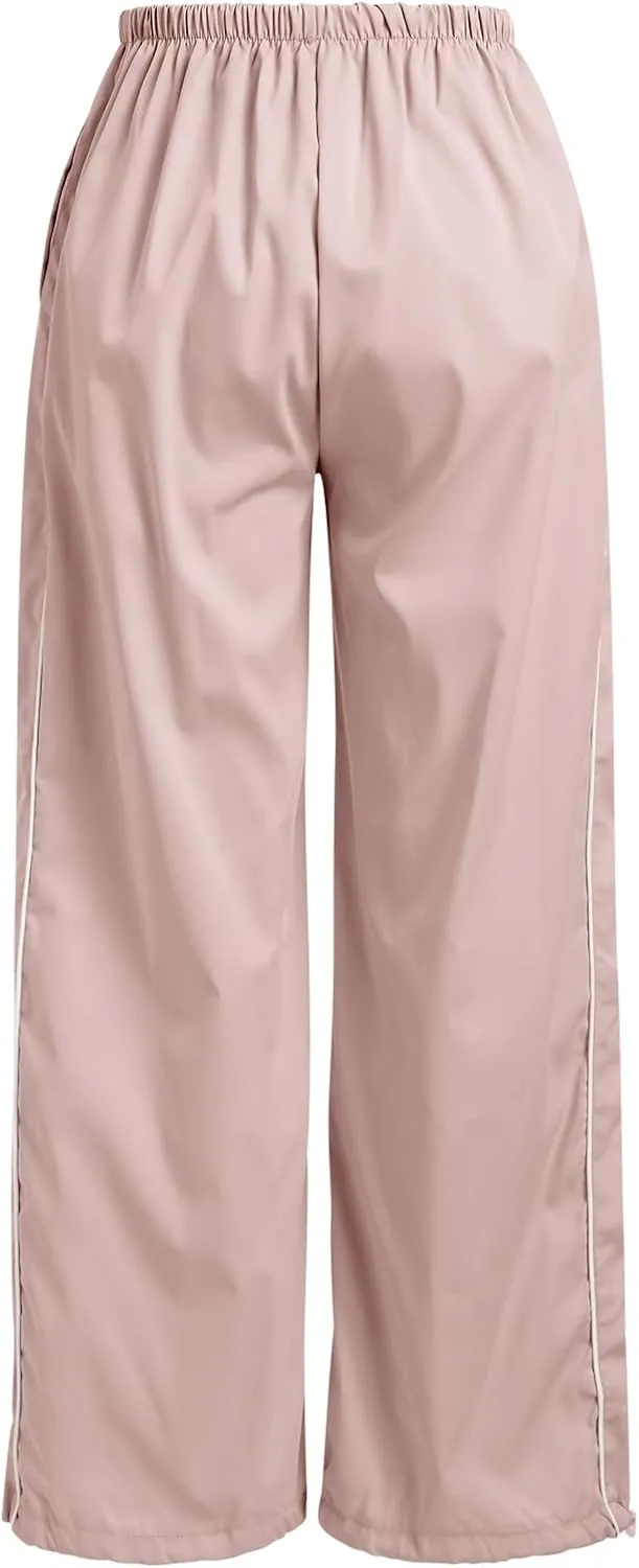 ODASDO Women Drawstring Baggy Jogger Sweatpants with Pockets Elastic Waist Casual Loose Track Pants Yoga Punk Hip Hop Pants