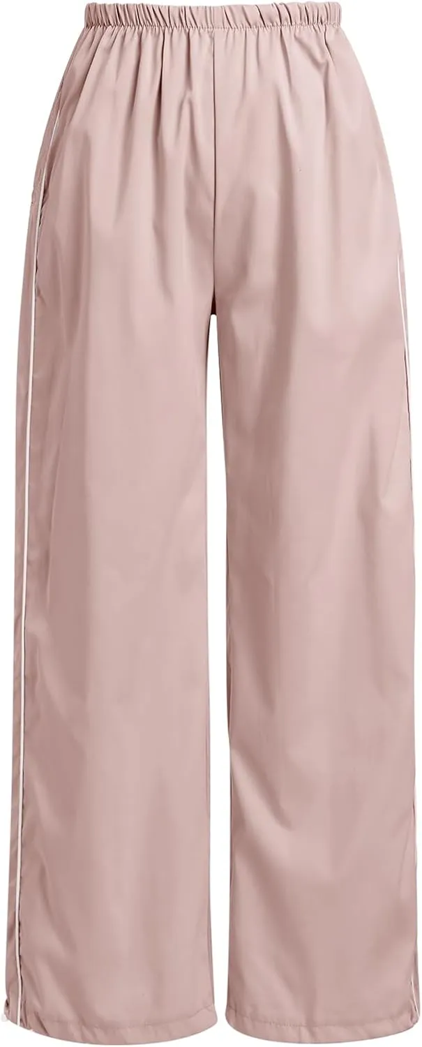 ODASDO Women Drawstring Baggy Jogger Sweatpants with Pockets Elastic Waist Casual Loose Track Pants Yoga Punk Hip Hop Pants