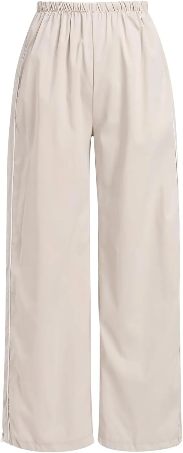 ODASDO Women Drawstring Baggy Jogger Sweatpants with Pockets Elastic Waist Casual Loose Track Pants Yoga Punk Hip Hop Pants