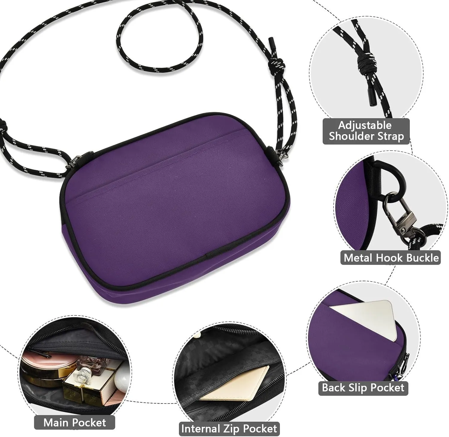 ODAWA Prussian Blue Teens Daily Handbags Small Shoulder Bag with Adjustable Strap
