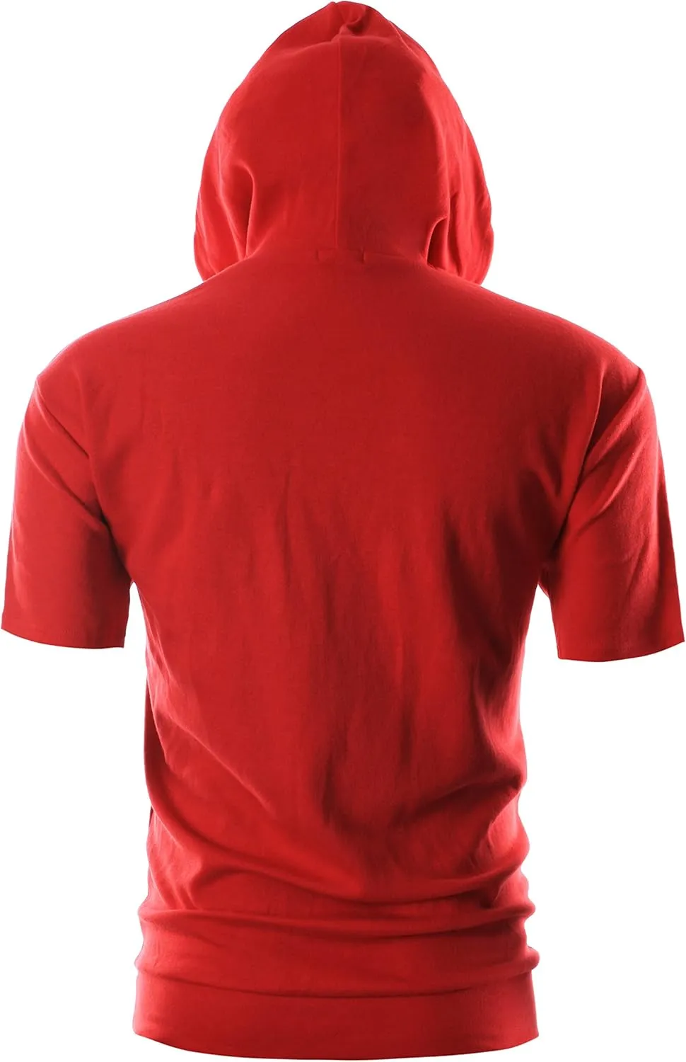 Ohoo Men's Short Sleeve Hoodie Pullover Slim Fit Lightweight Summer Hooded Sweatshirt