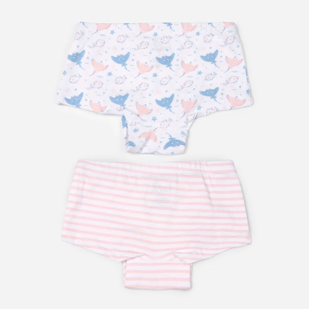 Organic Cotton Girls Boyshorts - Enchanted Ocean Combo Set of 2