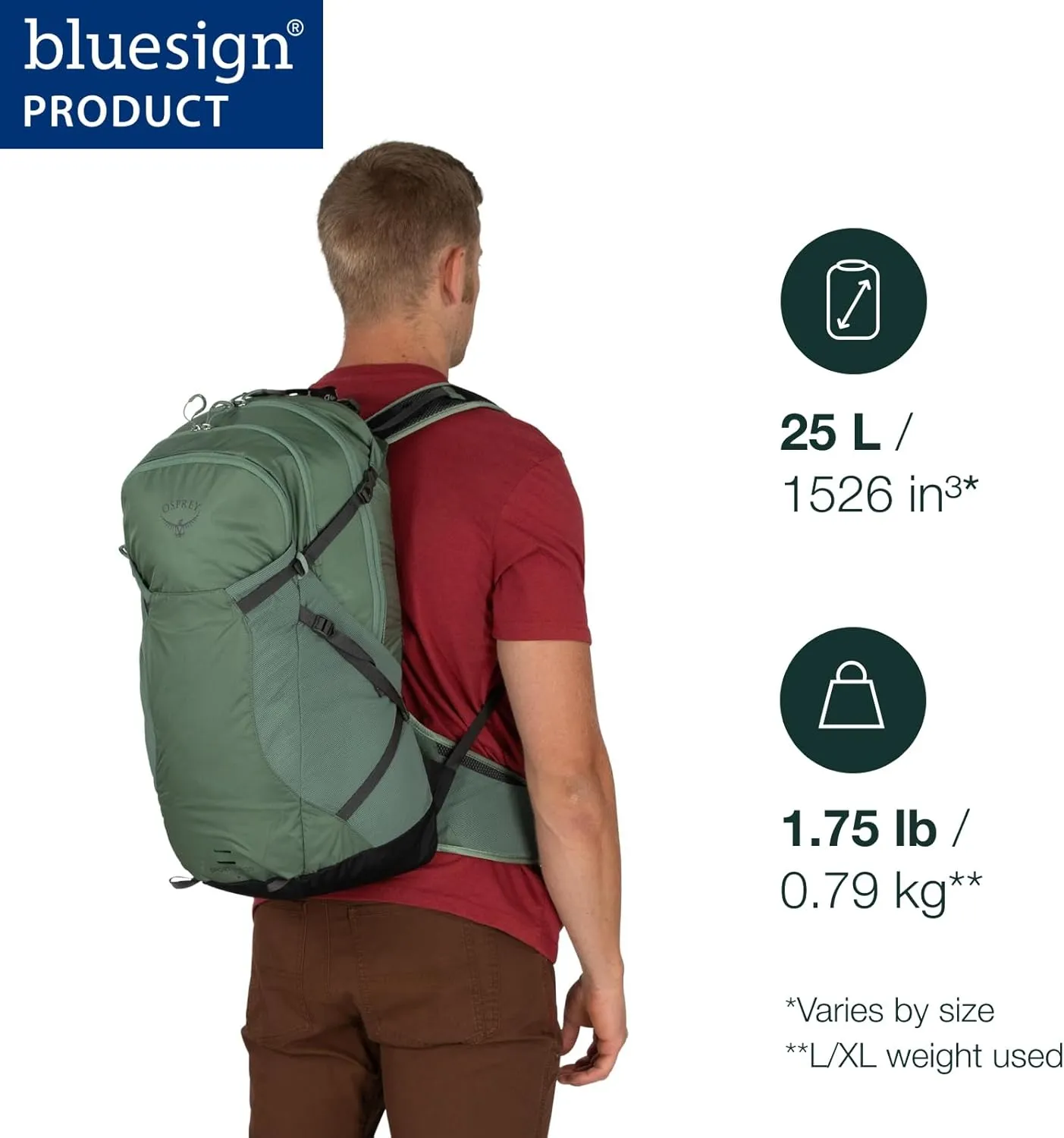 Osprey Sportlite 25L Unisex Lightweight Hiking Backpack, Alkaline/Hotspot Pink, S/M