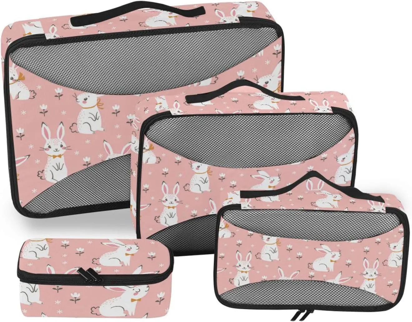 Packing Cubes for Suitcases 4 Set Luggage Organizer Travel Bag Organizer for Luggage Pqcking Cubes Cute Rabbits