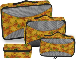 Packing Cubes for Suitcases 4 Set Luggage Packing Cubes Travel Cubes for Luggage Packing Cubea Fallen Autumn Maple