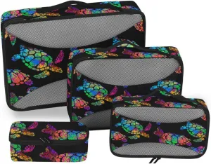 Packing Cubes for Travel Set of 4 Luggage Organizers for Suitcase Travel Bag Organizer for Luggage Packing Cube Sea Turtle