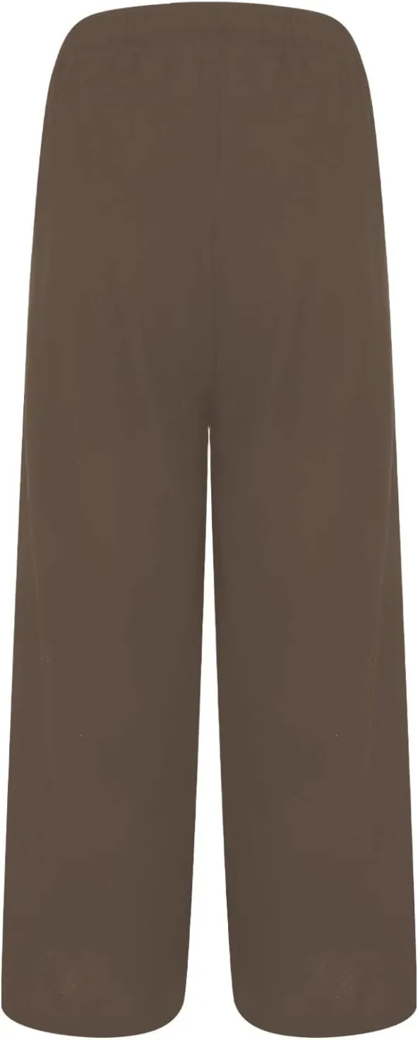 Palazzo Pants for Women Casual Plus Size Wide Leg High Waist Lounge Cotton Linen Pant 2025 Beach Gauze Summer Trouser