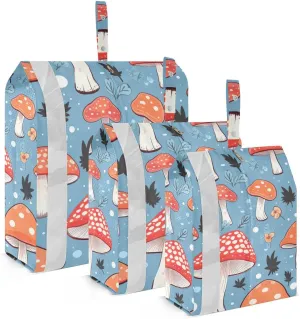 Plant Mushroom Leaves Packing Cubes for Suitcases 3 Set Compression Expandable Luggage Packing Organizers for Carry on Suitcase Travel Accessories Luggage Organizer Bags Set