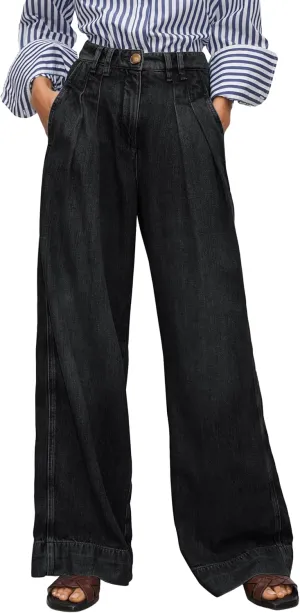PLNOTME Women's High Waisted Wide Leg Jeans Baggy Mom Casual Denim Pants
