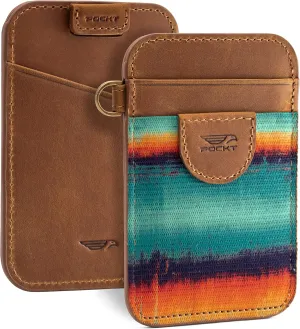 POCKT Slim Card Holder Wallet For Men and Women - Minimalist Front Pocket Wallet Elastic Credit Card Holder Genuine Leather RFID Blocking Card Case Wallets | Grunge