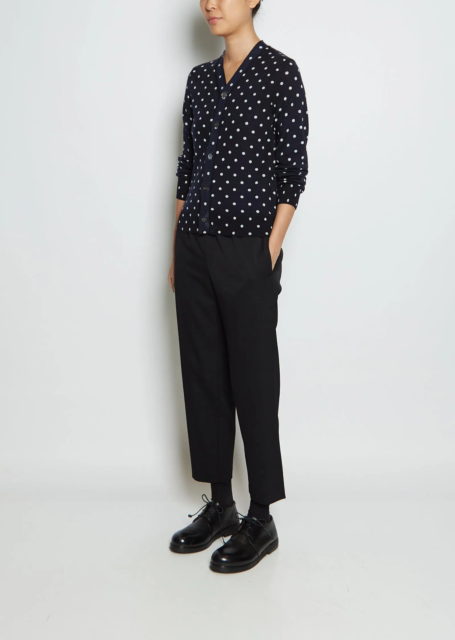 Polka-Dot Wool Cardigan