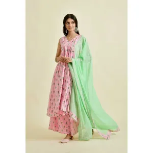 Rangpur Women Comfy Pink Shade Suit Palazzo (Set of 3)