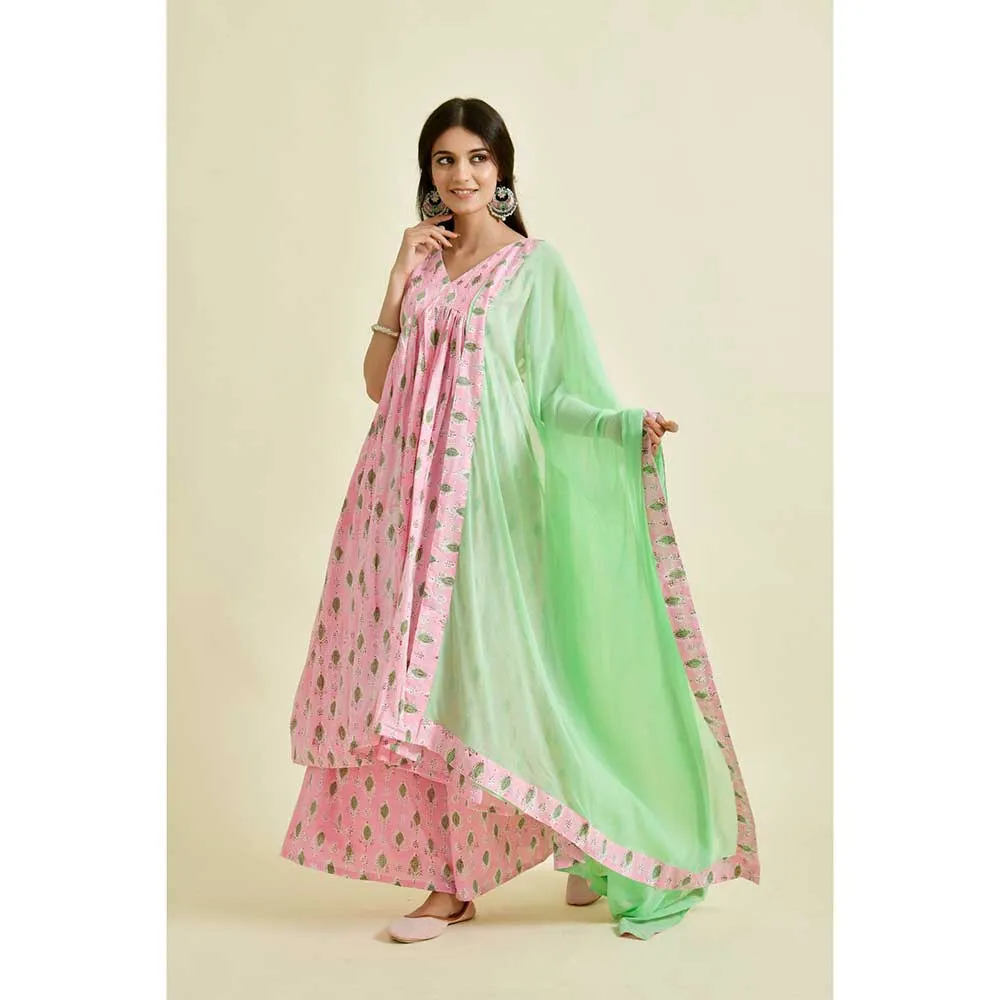 Rangpur Women Comfy Pink Shade Suit Palazzo (Set of 3)