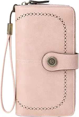 Rfid Wallet Women,2024 New Leather Wallet Wristlet for Women,Zip Around Rfid Blocking Large Capacity Bifold Clutch Purses Credit Card Wallet,Travel Wallet for Girls Ladies Mom Women