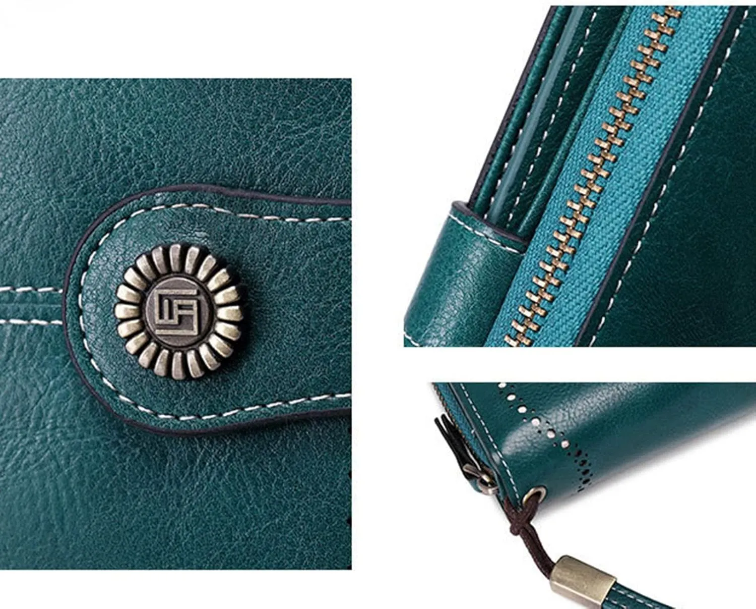 Rfid Wallet Women,2024 New Leather Wristlet Wallets for Women,Zip Around Bifold Large Capacity Rfid Blocking Credit Card Holder Clutch Purses,Travel Wallet for Mom Ladies Women Girls