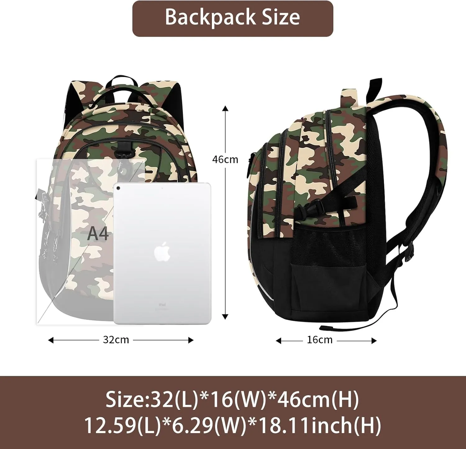rickyh style School Backpack Travel Bag for Men & Women Lightweight College Back Pack with Laptop Compartmen (23JULV)