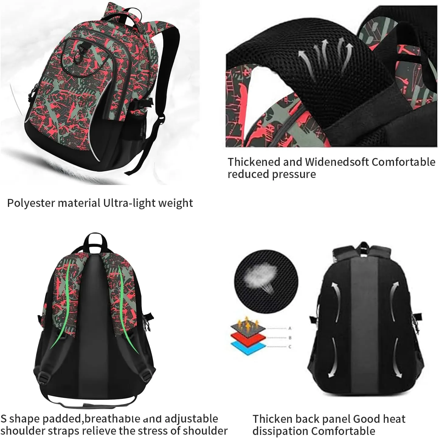 rickyh style School Backpack Travel Bag for Men & Women Lightweight College Back Pack with Laptop Compartmen (23THONG)