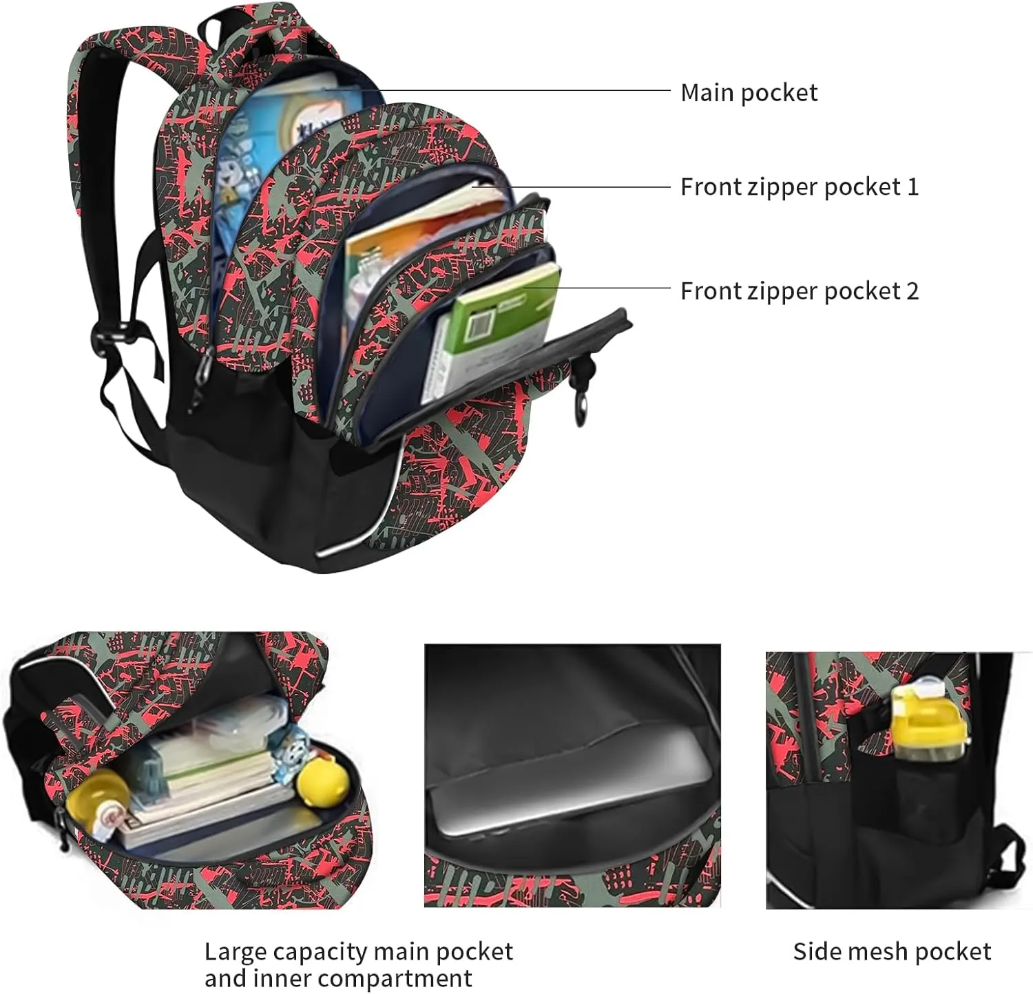 rickyh style School Backpack Travel Bag for Men & Women Lightweight College Back Pack with Laptop Compartmen (23THONG)