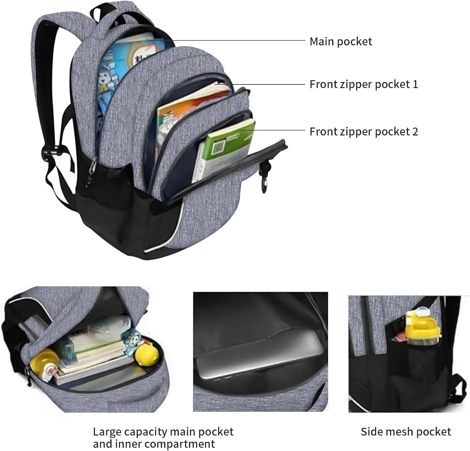rickyh style School Backpack Travel Bag for Men & Women Lightweight College Back Pack with Laptop Compartmen