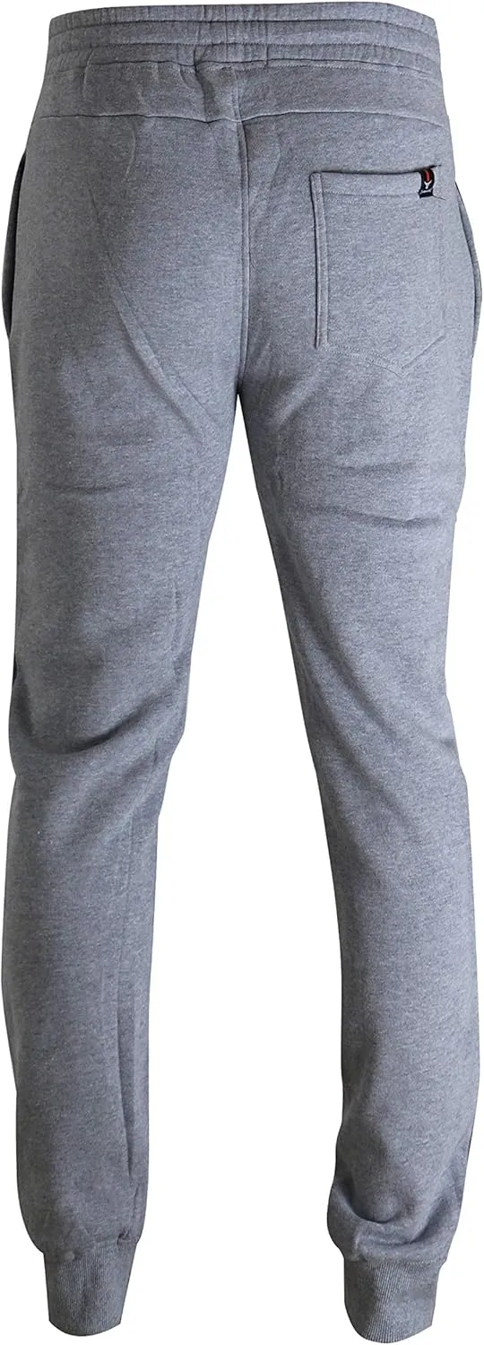 SCREENSHOT Sports Mens Premium Slim Fleece Pants Zipper Pockets - Athletic Jogger Fitness Workout Gym Sweatpants