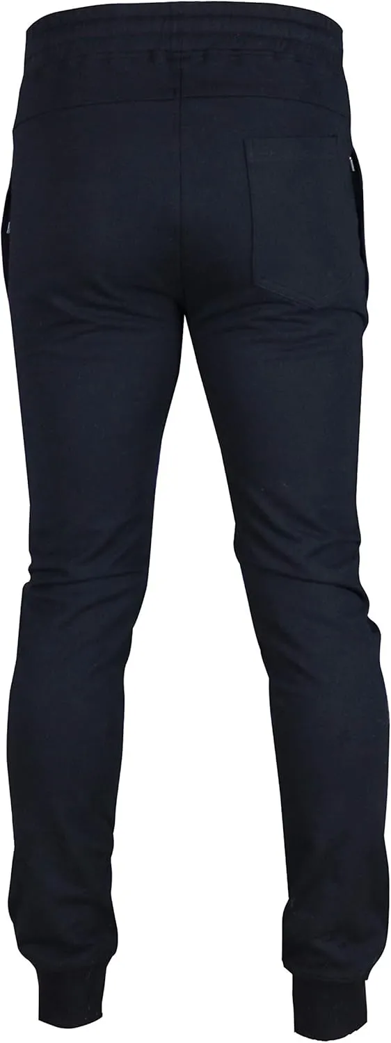 SCREENSHOT Sports Mens Premium Slim Fleece Pants Zipper Pockets - Athletic Jogger Fitness Workout Gym Sweatpants