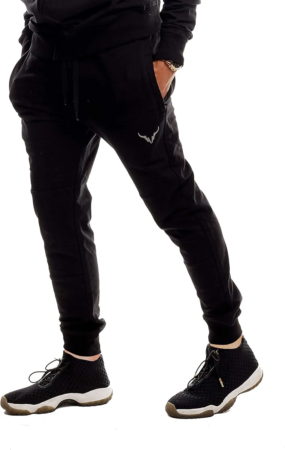 SCREENSHOT Sports Mens Premium Slim Fleece Pants Zipper Pockets - Athletic Jogger Fitness Workout Gym Sweatpants