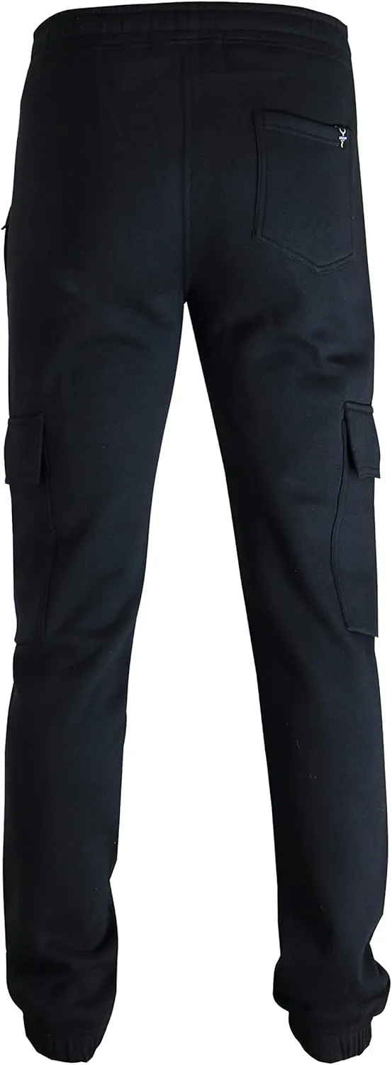 SCREENSHOT Sports Mens Premium Slim Fleece Pants Zipper Pockets - Athletic Jogger Fitness Workout Gym Sweatpants