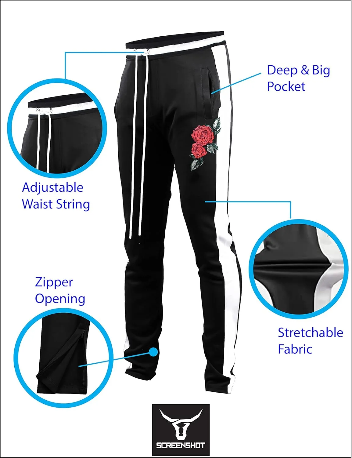 SCREENSHOT-Track Pants S41700 Mens Premium Slim Fit Athletic Fitness Fashion Urban Lifestyle Streetwear Bottoms