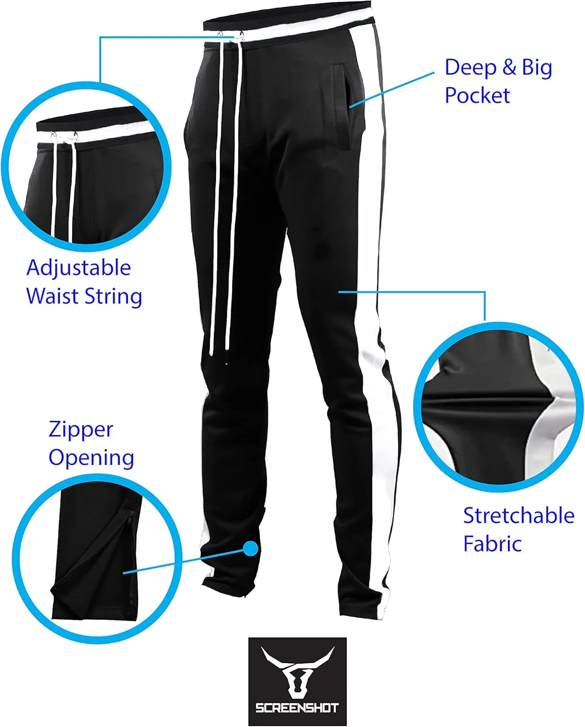 SCREENSHOT-Track Pants S41700 Mens Premium Slim Fit Athletic Fitness Fashion Urban Lifestyle Streetwear Bottoms
