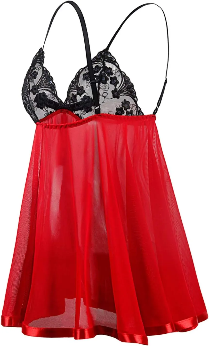 Sexy Lingerie for Women V Neck Panty Bra Two Piece Sheer Bralette Super Stretchy Pajamas Lingerie