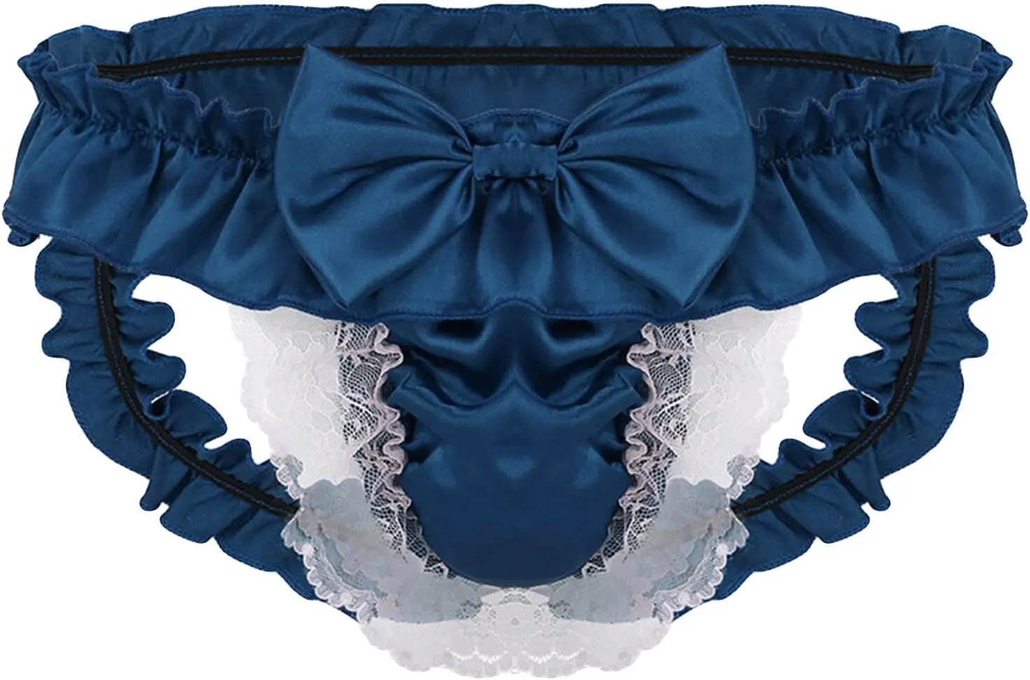 Sissy Pouch Panties Men's Lace Bikini Briefs Lingerie Girlie Underwear Sheer Sexy Frilly G-String Thong