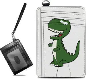 Small Travel Wallets, Baby Dinosaur Slim Minimalist Front Pocket Wallet with Wristlet, RFID Blocking PU Leather Credit Card Holder with ID Window Change Purse for Men Women