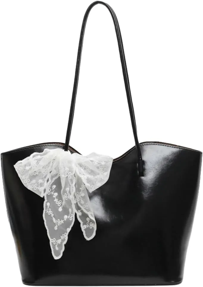 Soft PU Leather Tote Bag for Women Casual Hobo Handbags with 2PCS Shoulder Work Bag Travel Purse