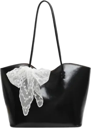 Soft PU Leather Tote Bag for Women Casual Hobo Handbags with 2PCS Shoulder Work Bag Travel Purse